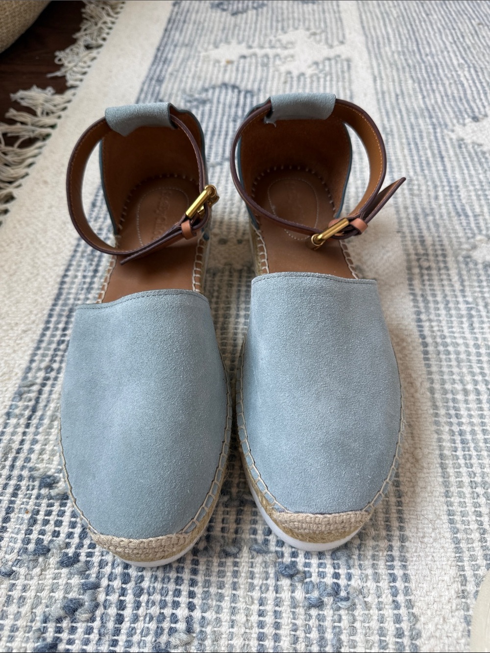 See by Chloe Espadrille Ankle-Strap Flats in Light Blue